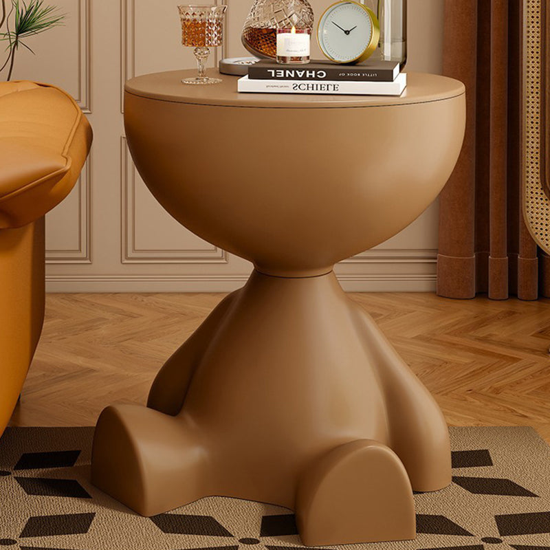 Contemporary Creative Round Cartoon Character Design Plastic Side Table 1-Storage For Living Room