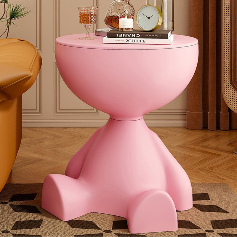 Contemporary Creative Round Cartoon Character Design Plastic Side Table 1-Storage For Living Room