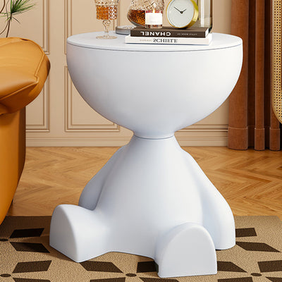 Contemporary Creative Round Cartoon Character Design Plastic Side Table 1-Storage For Living Room