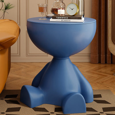 Contemporary Creative Round Cartoon Character Design Plastic Side Table 1-Storage For Living Room