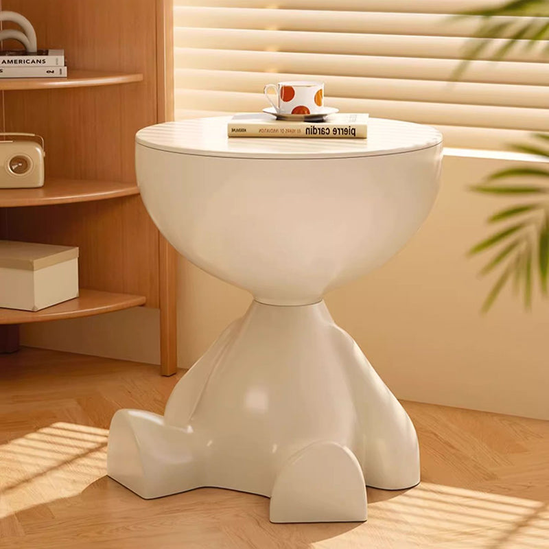 Contemporary Creative Round Cartoon Character Design Plastic Side Table 1-Storage For Living Room