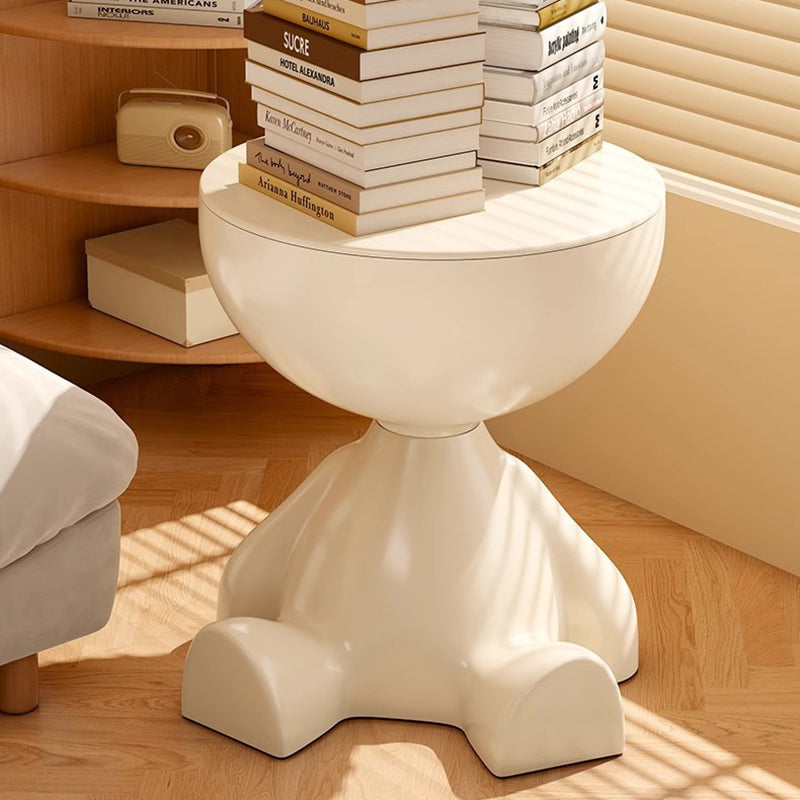 Contemporary Creative Round Cartoon Character Design Plastic Side Table 1-Storage For Living Room