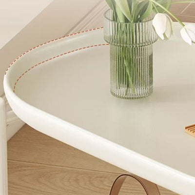 Modern Minimalist Round Oval Carbon Steel PP Movable Side Table 2-Tier For Living Room