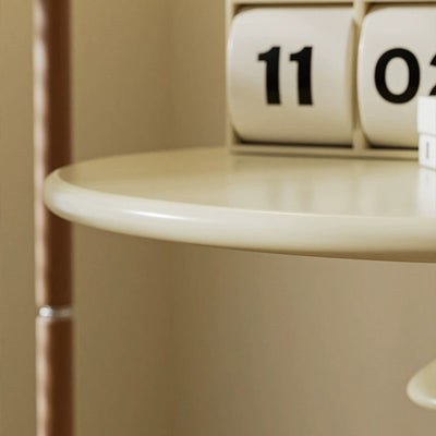 Modern Minimalist Round Wrought Iron End Table 1-Tier For Living Room