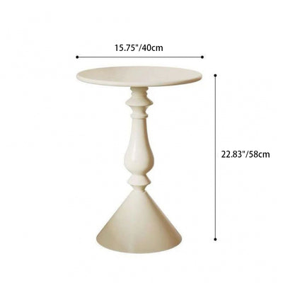 Modern Minimalist Round Wrought Iron End Table 1-Tier For Living Room