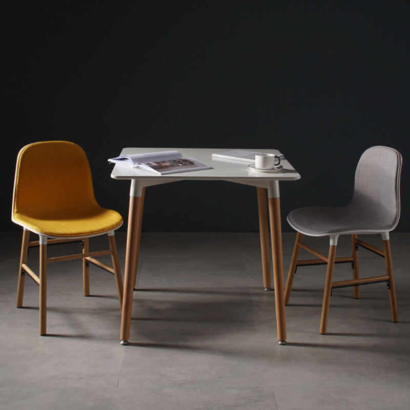 Modern Minimalist Square MDF Beech Wood Dining Table For 4 Seats - For Small Space