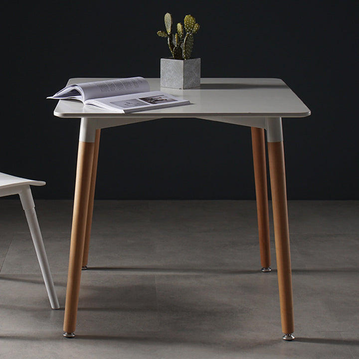 Modern Minimalist Square MDF Beech Wood Dining Table For 4 Seats - For Small Space