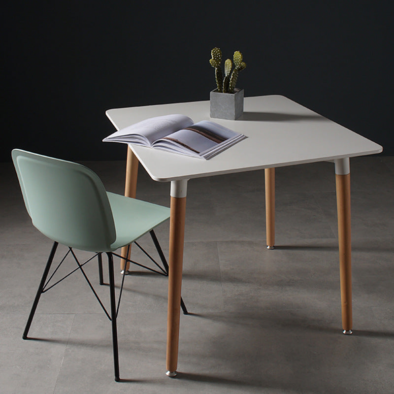 Modern Minimalist Square MDF Beech Wood Dining Table For 4 Seats - For Small Space