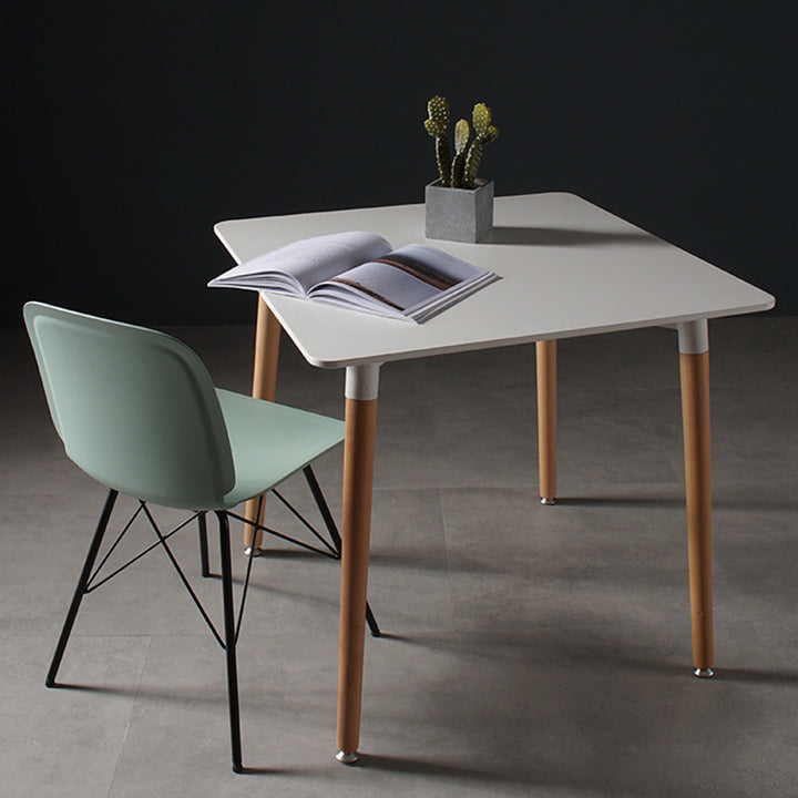 Modern Minimalist Square MDF Beech Wood Dining Table For 4 Seats - For Small Space