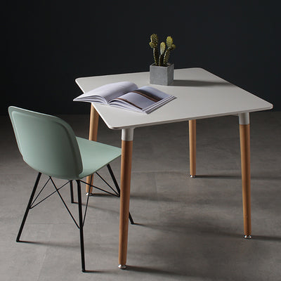 Modern Minimalist Square MDF Beech Wood Dining Table For 4 Seats