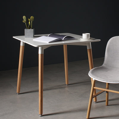 Modern Minimalist Square MDF Beech Wood Dining Table For 4 Seats