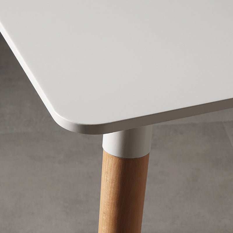 Modern Minimalist Square MDF Beech Wood Dining Table For 4 Seats - For Small Space