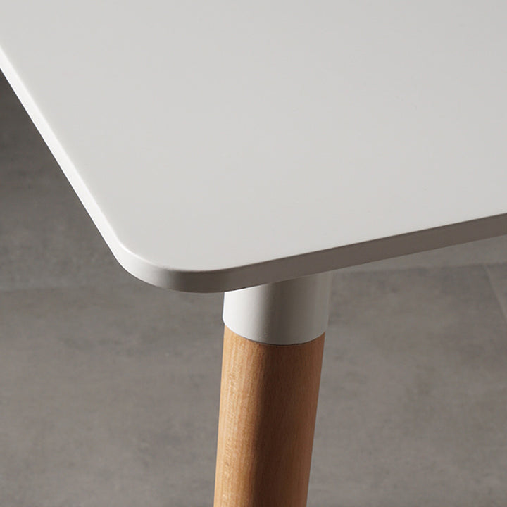 Modern Minimalist Square MDF Beech Wood Dining Table For 4 Seats - For Small Space