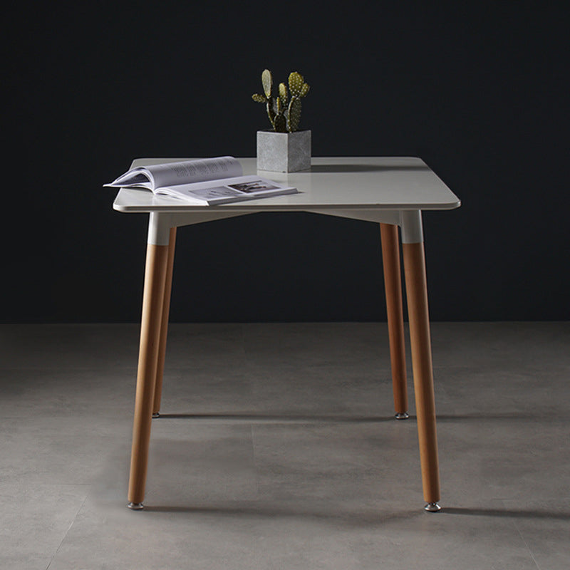 Modern Minimalist Square MDF Beech Wood Dining Table For 4 Seats - For Small Space