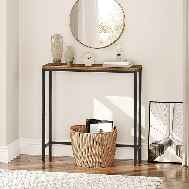 Modern Minimalist Rectangular Carbon Steel MDF Console Table 1-Tier For Living Room