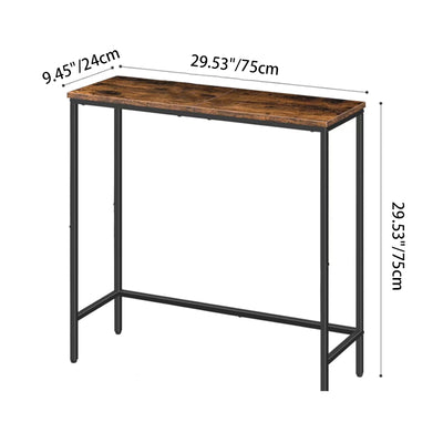Modern Minimalist Rectangular Carbon Steel MDF Console Table 1-Tier For Living Room