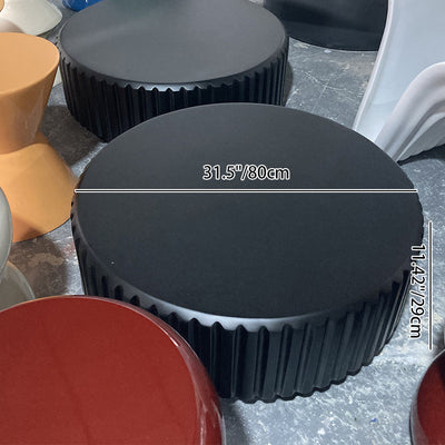 Modern Minimalist Oval Round Bottle Cap Design Fiberglass Coffee Table Set 1-Tier For Living Room