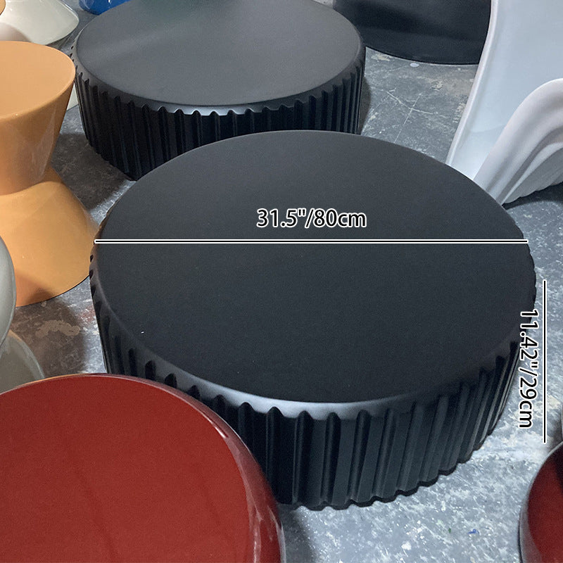 Modern Minimalist Oval Round Bottle Cap Design Fiberglass Coffee Table Set 1-Tier For Living Room