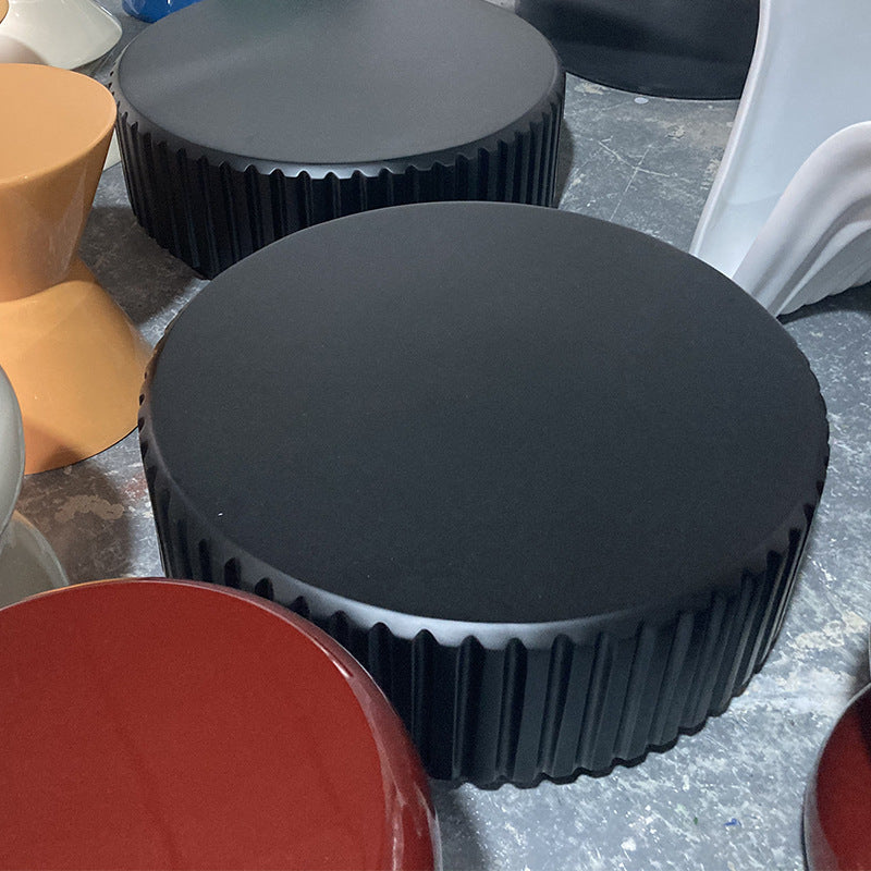 Modern Minimalist Oval Round Bottle Cap Design Fiberglass Coffee Table Set 1-Tier For Living Room