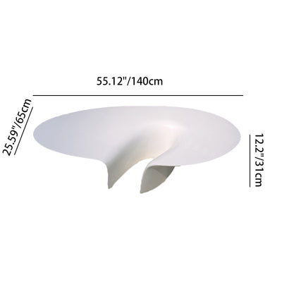 Modern Minimalist Oval Round Bottle Cap Design Fiberglass Coffee Table Set 1-Tier For Living Room