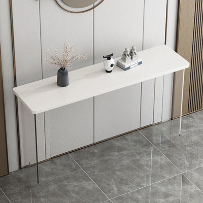 Modern Minimalist Rectangular Particle Board Acrylic Console Table 1-Tier For Living Room