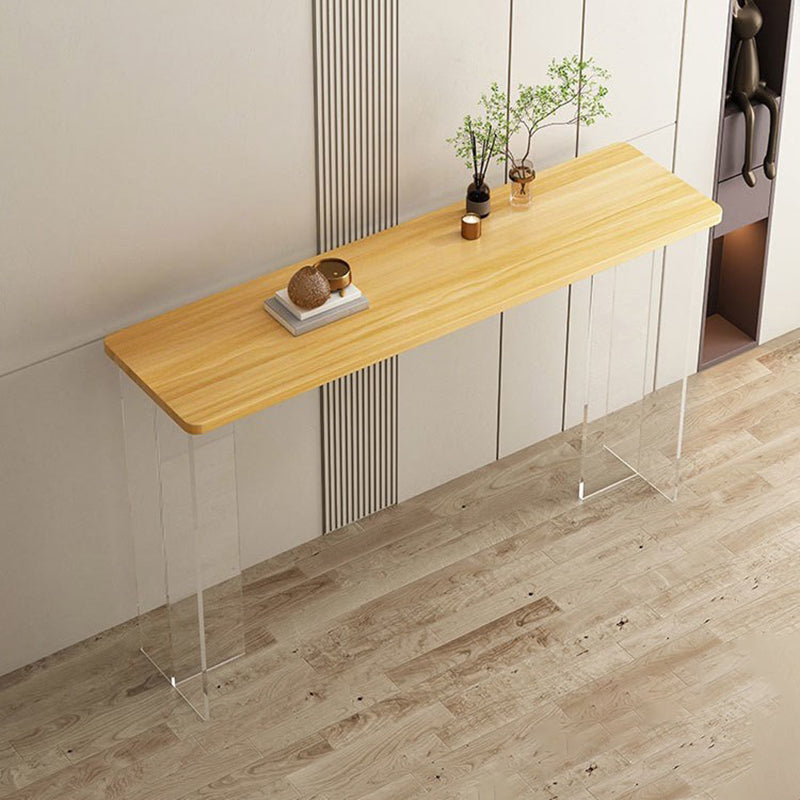 Modern Minimalist Rectangular Particle Board Acrylic Console Table 1-Tier For Living Room