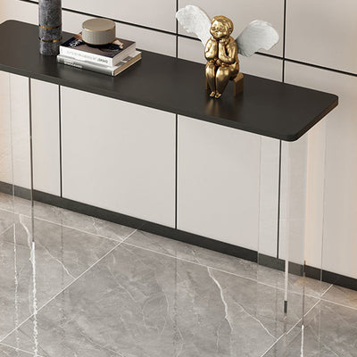 Modern Minimalist Rectangular Particle Board Acrylic Console Table 1-Tier For Living Room