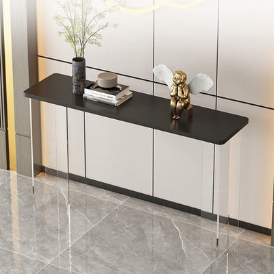 Modern Minimalist Rectangular Particle Board Acrylic Console Table 1-Tier For Living Room