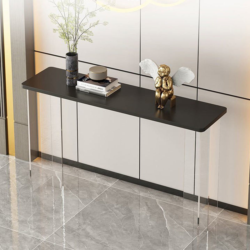 Modern Minimalist Rectangular Particle Board Acrylic Console Table 1-Tier For Living Room