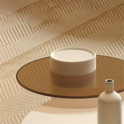 Contemporary Nordic Round Stone Slab Carbon Steel Coffee Table Set 1-Tier For Living Room