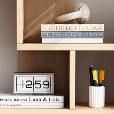 Modern Minimalist Rectangular MDF Bookshelf 3-Tier For Home Office