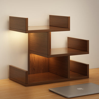 Modern Minimalist Rectangular MDF Bookshelf 3-Tier For Home Office