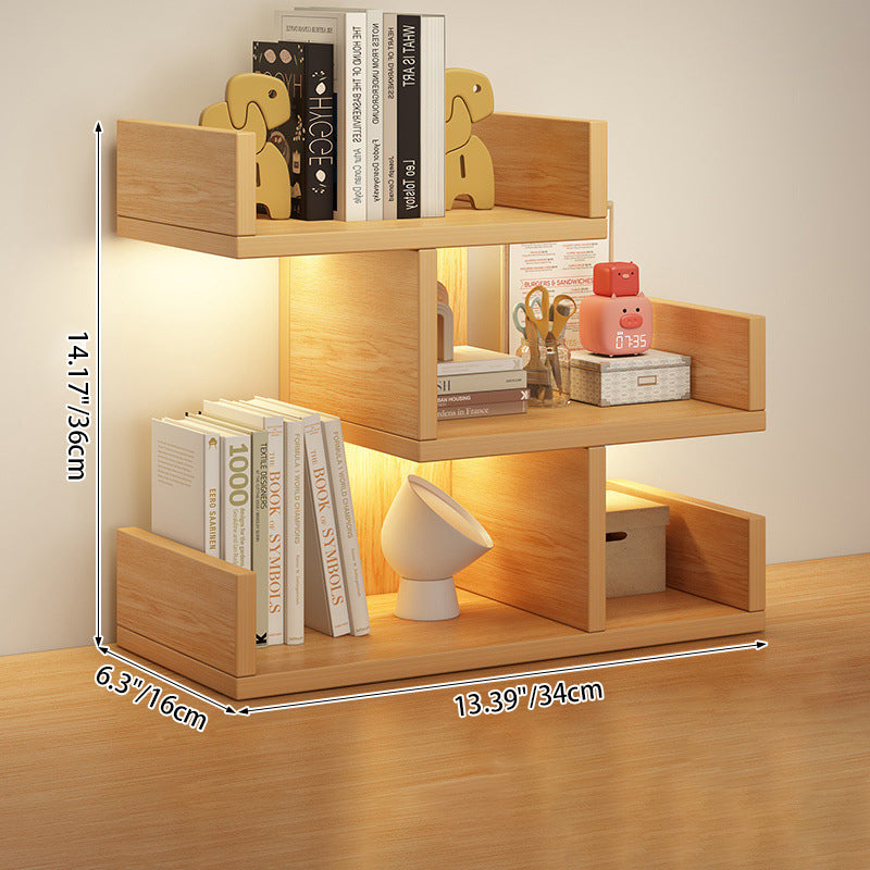 رف كتب مستطيل حديث بسيط من MDF بثلاثة مستويات للمكتب المنزلي 