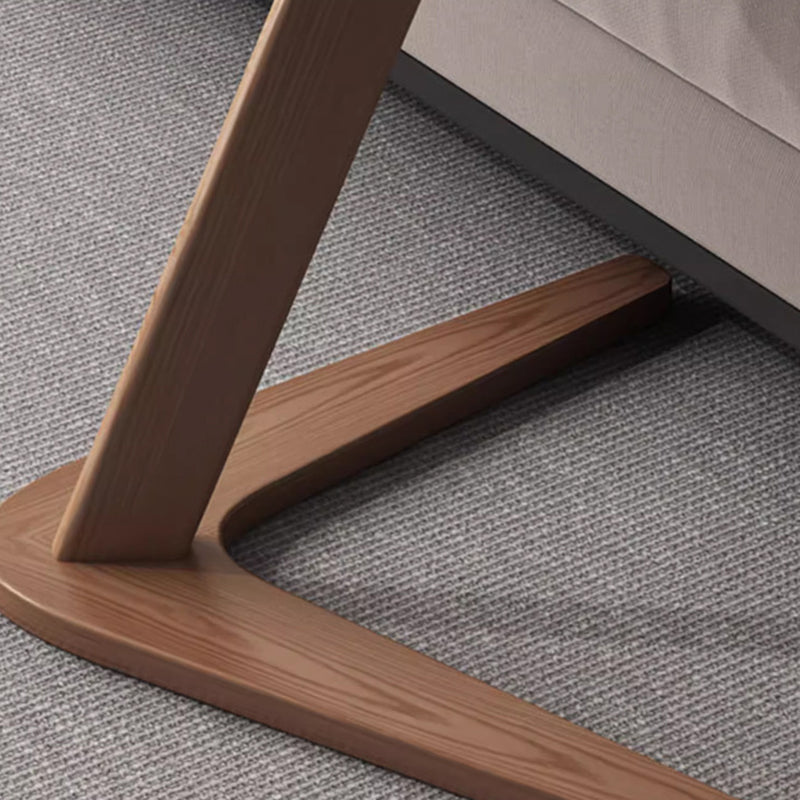 Modern Minimalist Round V-Shaped Oak Side Table 1-Tier For Living Room
