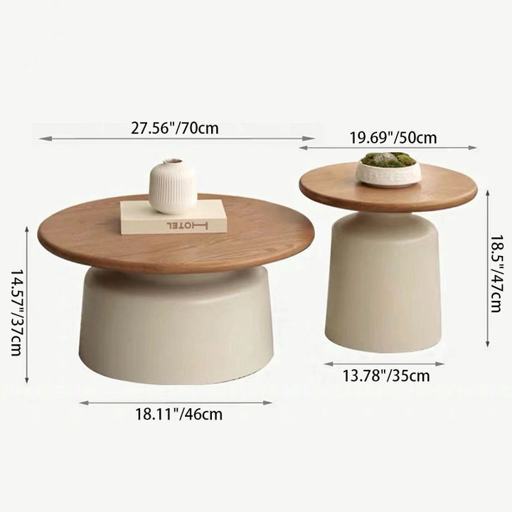 Table basse contemporaine nordique ronde en MDF et acier au carbone, 1 niveau, pour salon 
