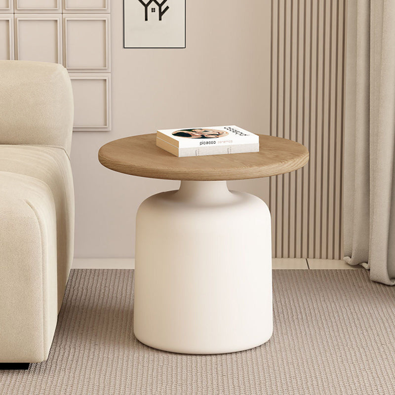 Contemporary Nordic Round MDF Carbon Steel Coffee Table 1-Tier For Living Room