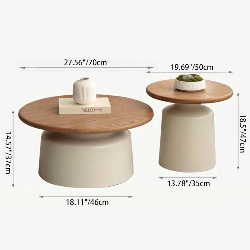 Contemporary Nordic Round MDF Carbon Steel Coffee Table 1-Tier For Living Room