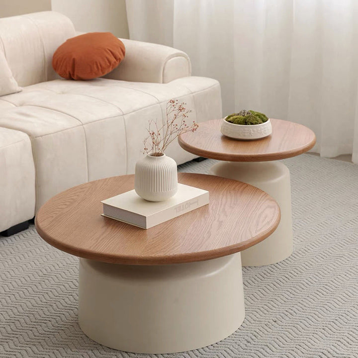 Table basse contemporaine nordique ronde en MDF et acier au carbone, 1 niveau, pour salon 