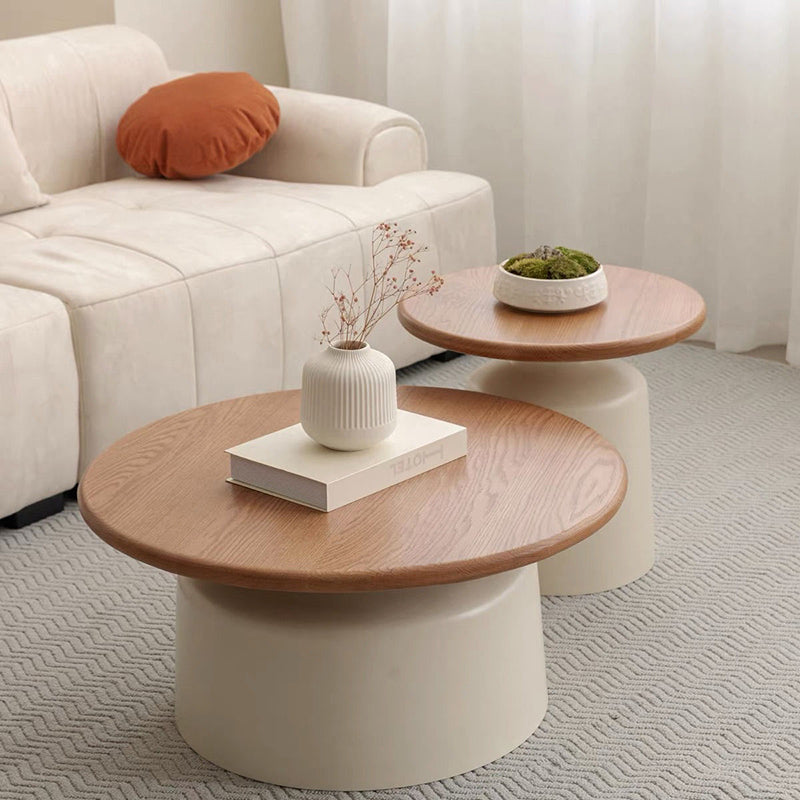 Contemporary Nordic Round MDF Carbon Steel Coffee Table 1-Tier For Living Room