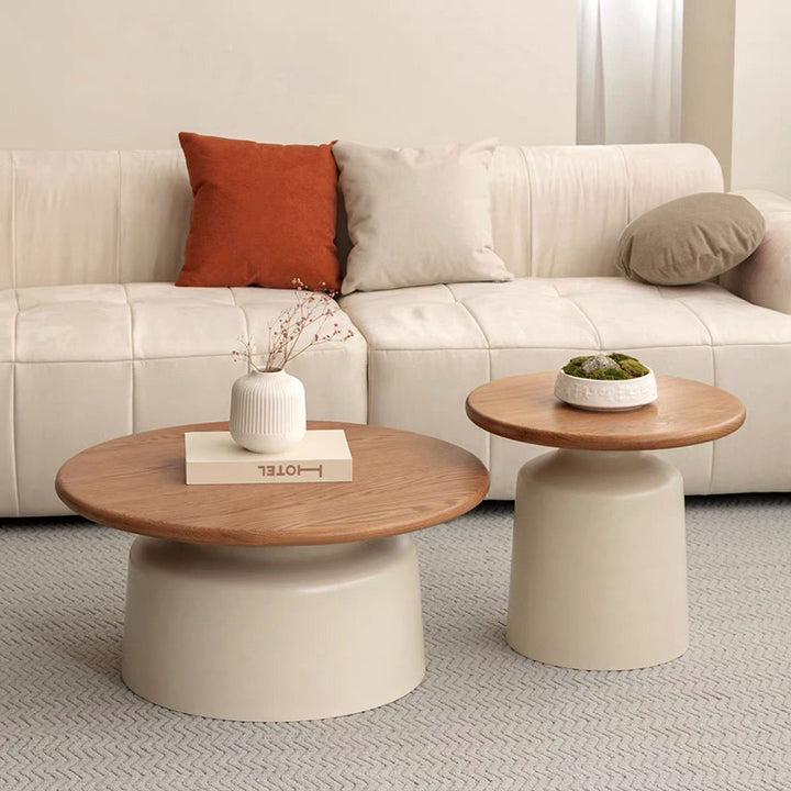 Zeitgenössischer nordischer runder MDF-Kohlenstoffstahl-Couchtisch 1-stufig für das Wohnzimmer 