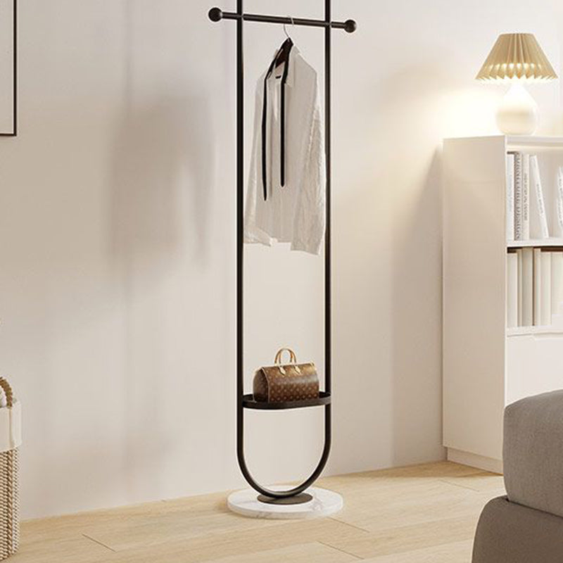 Moderner minimalistischer runder U-förmiger Schmiedeeisen-Steinplatten-Garderobenständer 1-Aufbewahrung für Schlafzimmer 