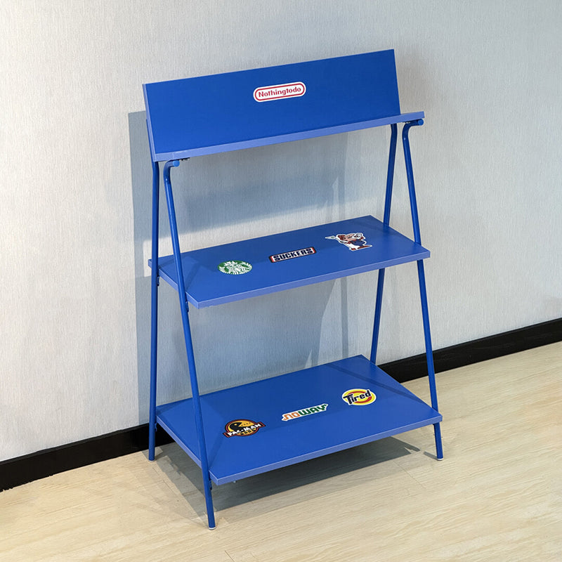 Moderner minimalistischer rechteckiger MDF-Ausstellungsregal aus Kohlenstoffstahl, 3-stufig, für das Wohnzimmer 