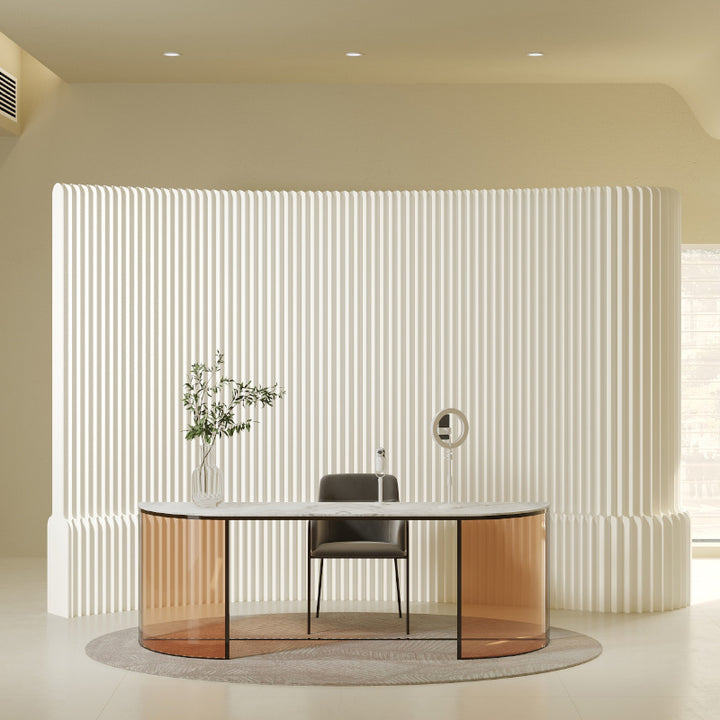 Divisor de habitación impermeable extensible de papel kraft rectangular creativo contemporáneo para sala de estar 