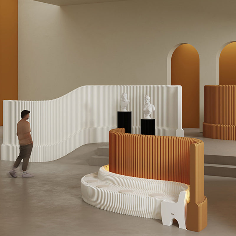 Divisor de habitación impermeable extensible de papel kraft rectangular creativo contemporáneo para sala de estar 