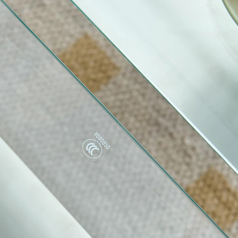 Moderner minimalistischer oval-dreieckiger abgerundeter Edelstahl-Glas-Couchtisch-Set 2-stufig für Wohnzimmer 