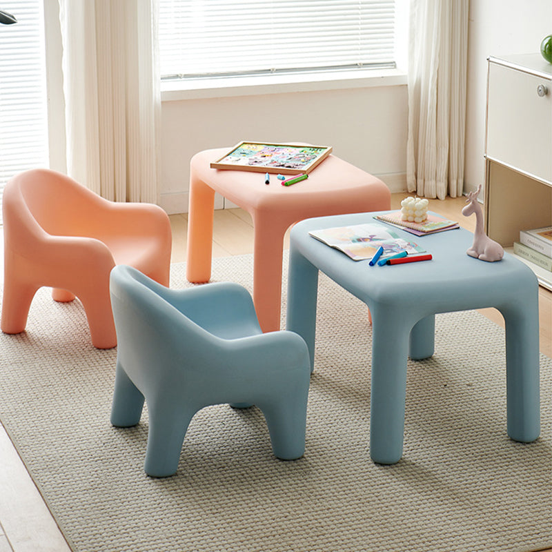 Moderner minimalistischer rechteckiger PE-Kinderschreibtisch &amp; Stuhlset für Schlafzimmer &amp; Wohnzimmer 