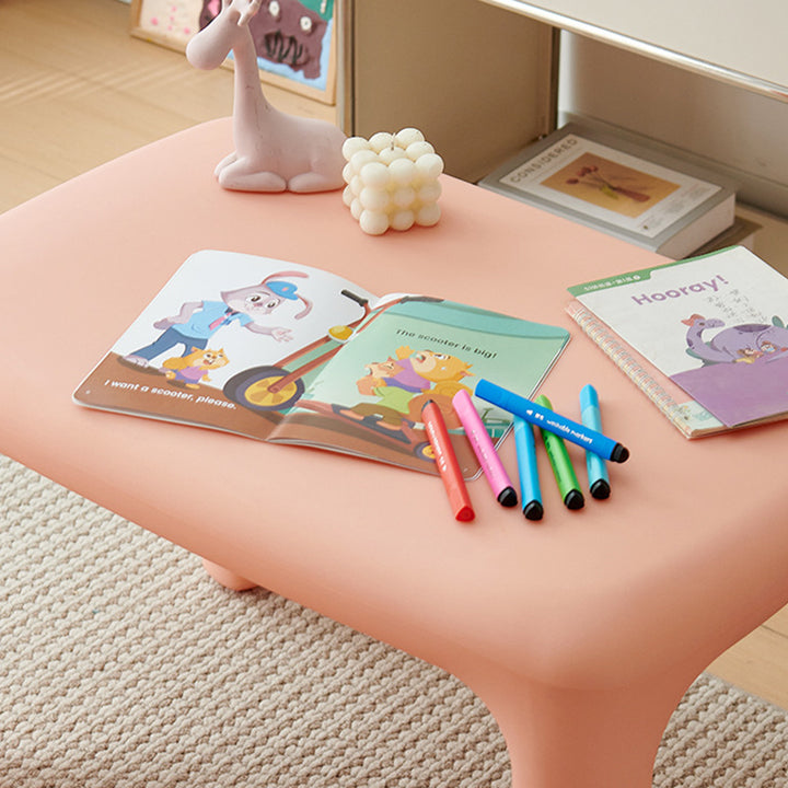 Moderner minimalistischer rechteckiger PE-Kinderschreibtisch &amp; Stuhlset für Schlafzimmer &amp; Wohnzimmer 