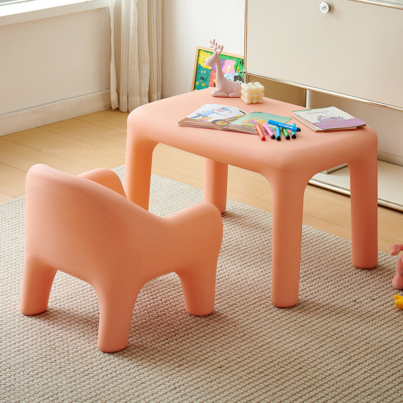 Moderner minimalistischer rechteckiger PE-Kinderschreibtisch &amp; Stuhlset für Schlafzimmer &amp; Wohnzimmer 