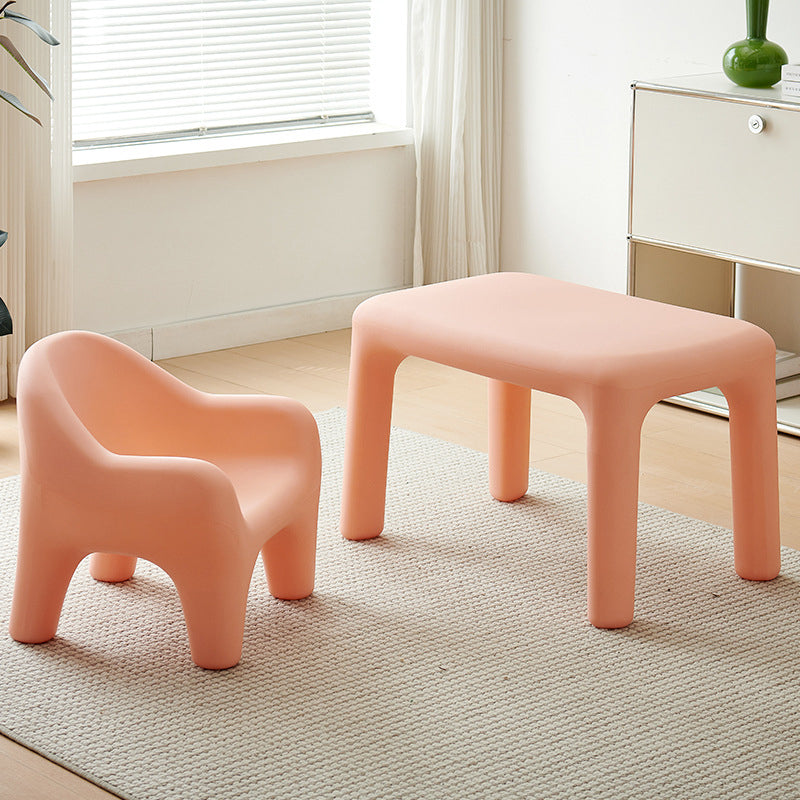 Moderner minimalistischer rechteckiger PE-Kinderschreibtisch &amp; Stuhlset für Schlafzimmer &amp; Wohnzimmer 