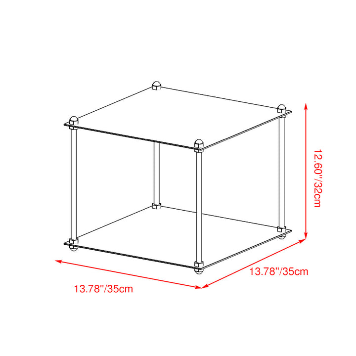 Moderner minimalistischer quadratischer stapelbarer Edelstahl-Display-Rack mit 2 Ebenen für das Wohnzimmer 